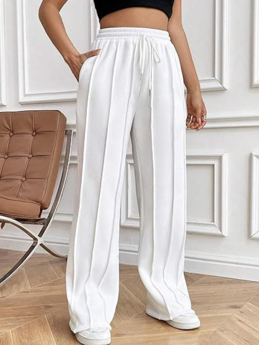 Drawstring Wide Leg Pants with Pockets-Comfortable