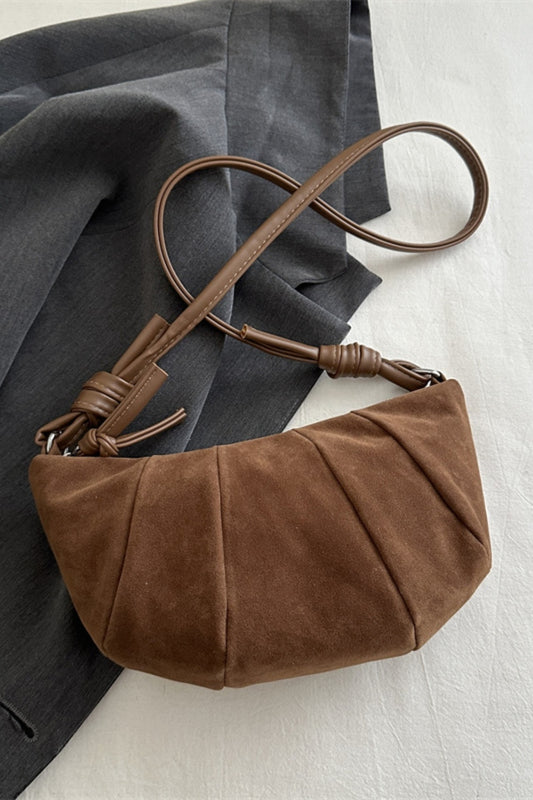 Suede Croissant Shape Shoulder Bag-Trendy