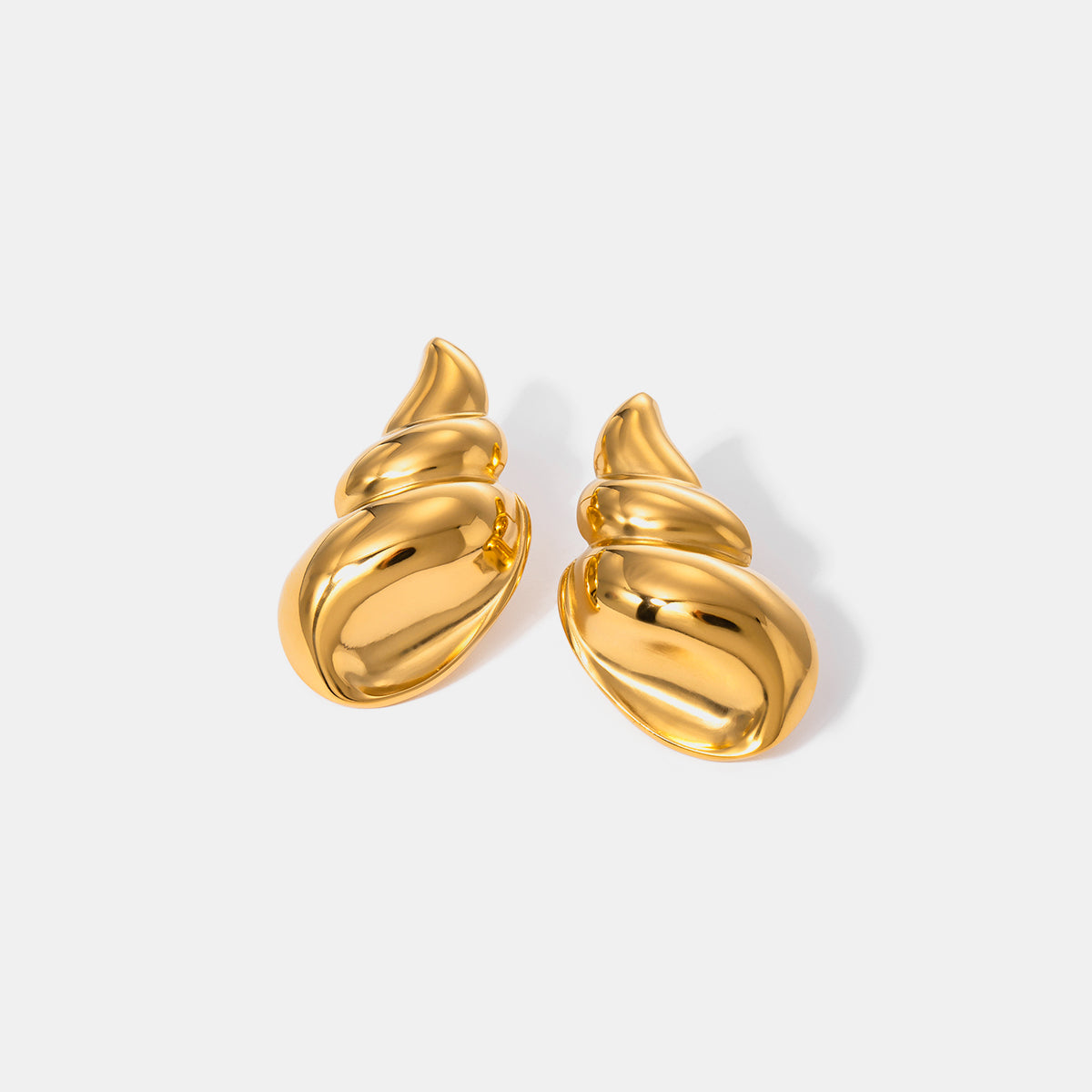 18K Gold-Plated Conch Earrings-Elegant-Stylish