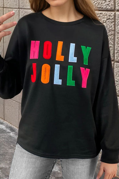 HOLLY JOLLY Round Neck - Long Sleeve Top