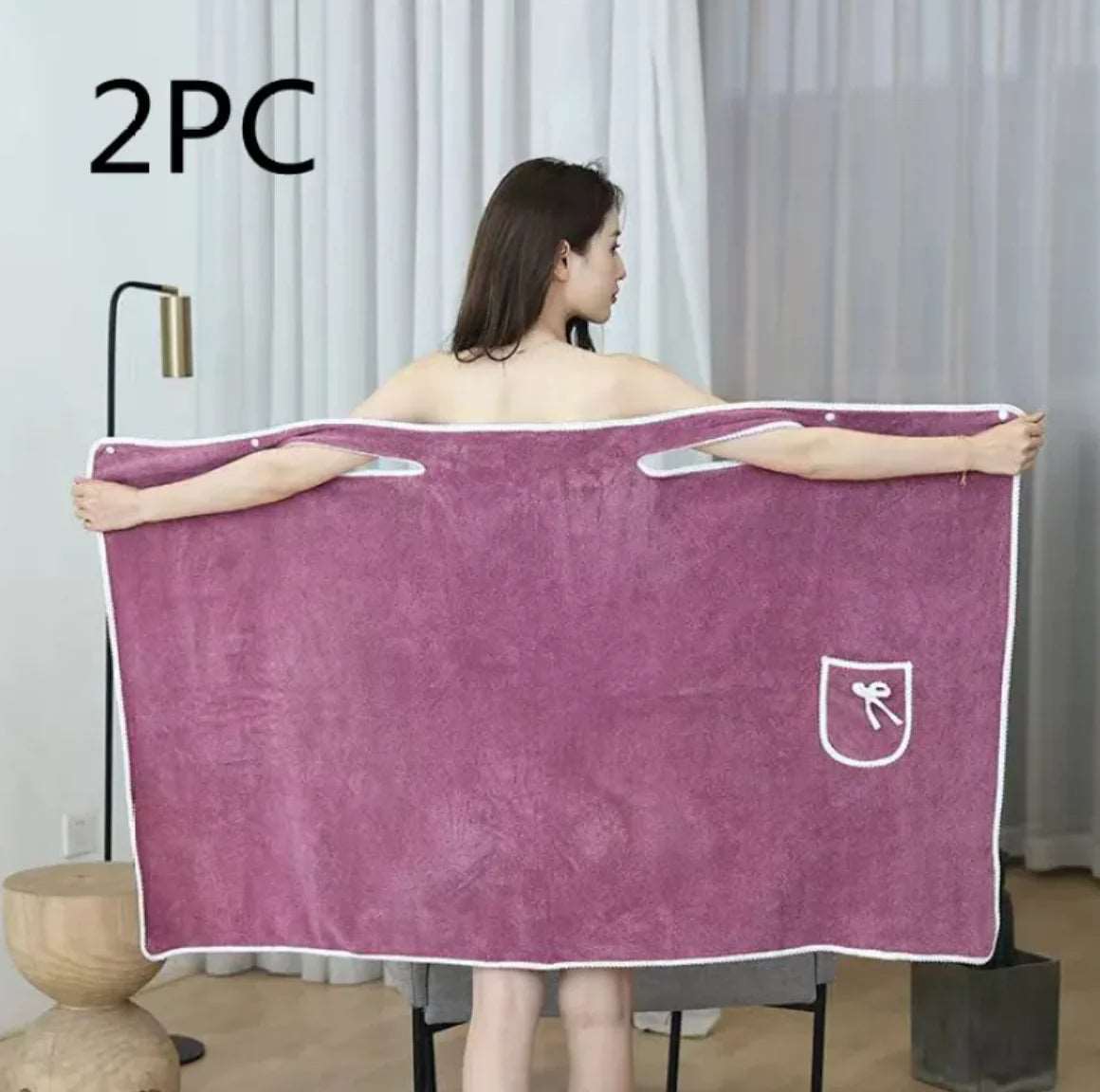 Coral Fleece Cotton Bath Skirt – Soft, Water-Absorbing, and Thickened