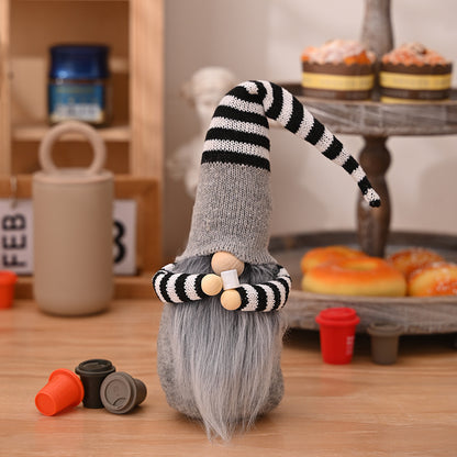 Striped Pointed Hat Faceless Gnome-Home-Accessory