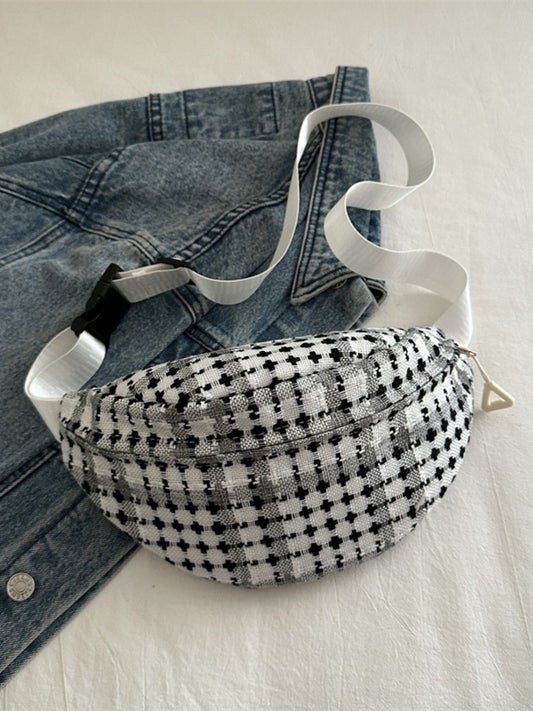 Plaid Wide Strap Crossbody Bag-Statement piece