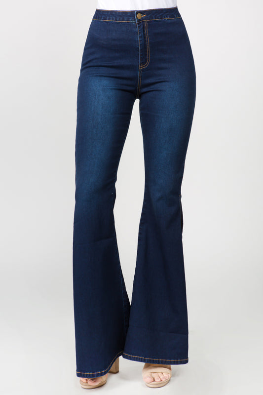 American Bazi Side Slit Flare Jeans-Trendy-Style