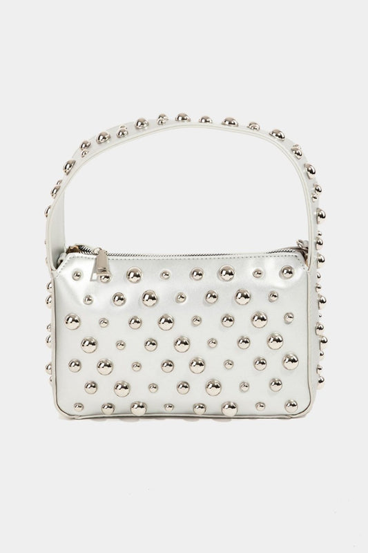 Fame Ball Studded Square Handbag-Luxurious