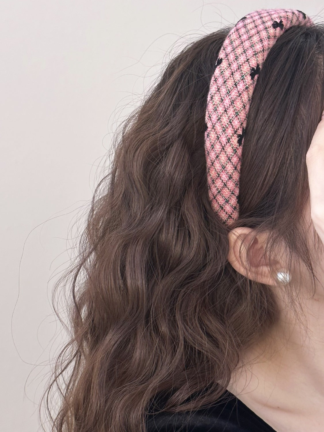 Plaid Bow Wide Headband-Stylish-Accessory