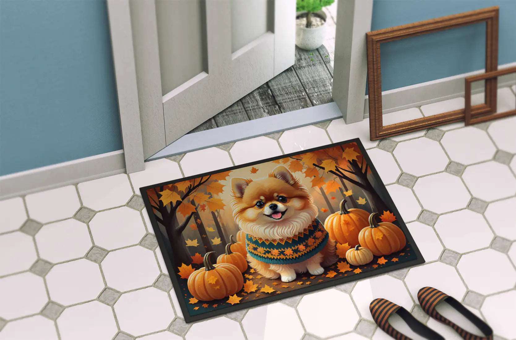 Pomeranian Fall Doormat