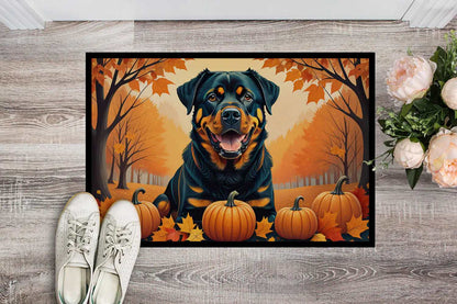 Rottweiler Fall Doormat Seasonal Artwork