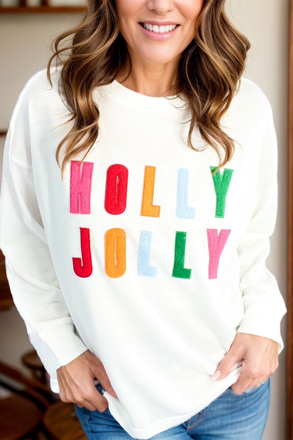 HOLLY JOLLY Round Neck - Long Sleeve Top