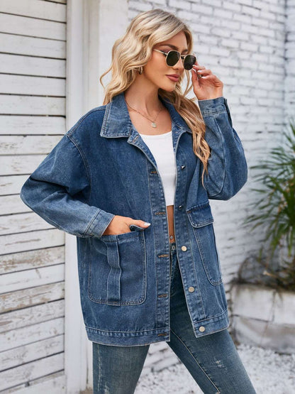 Button Up Long Sleeve Denim Jacket