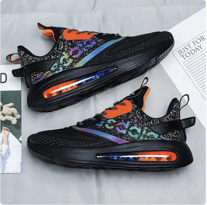 Men's Gradient Air Cushion Sneakers with 3D Fly-Weave Design